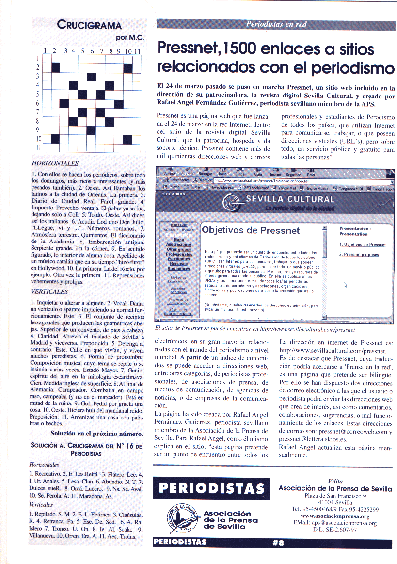 Pressnet en Periodistas de Sevilla 05-1999