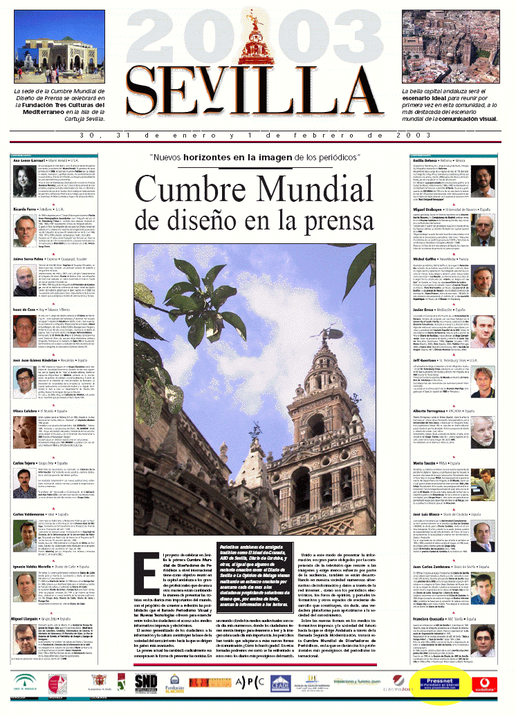 Cartel de la Cumbre Mundial de Diseo en Prensa 2003. Pressnet Medio de Comunicacin Colaborador