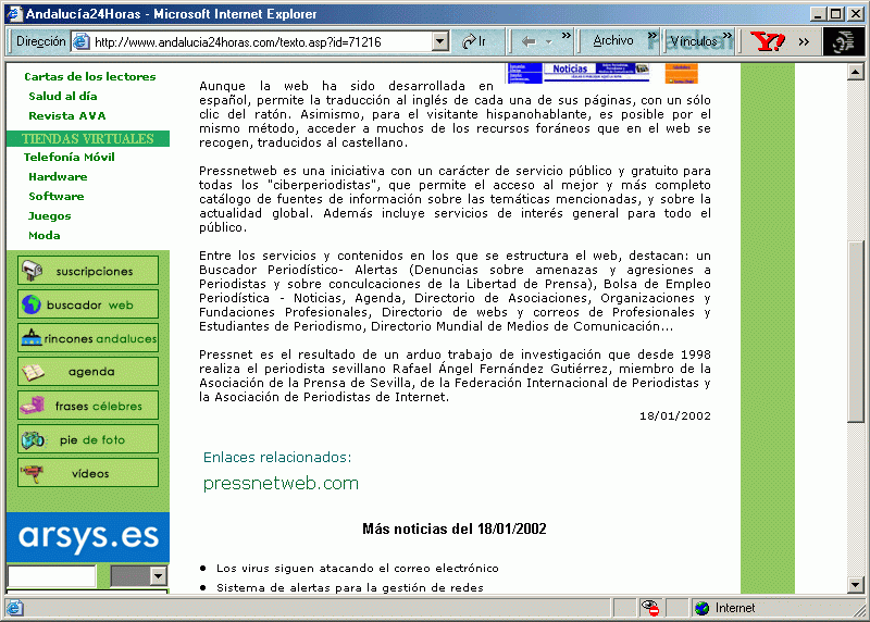 Andaluca24horas (18-01-2002) B / Pulse Aqu para Visitar su Web