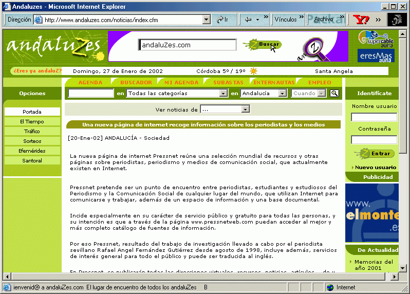 Andaluzes (20-01-2002) A / Pulse Aqu para Visitar su Web