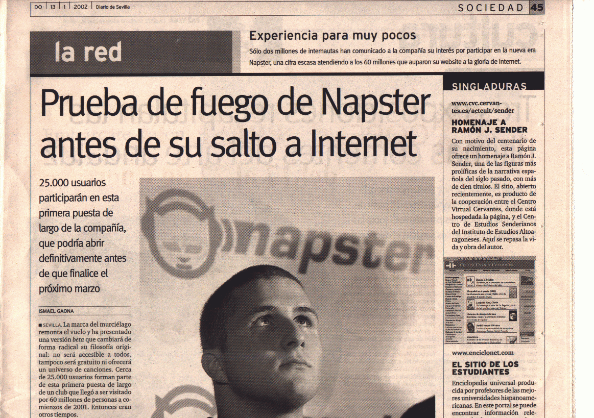 Diario de Sevilla (13-01-2002) A / Pulse Aqu para Visitar su Web
