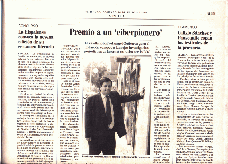 El Mundo (A) (14 de Julio de 2002) / Pulse Aqu para Visitar su Web