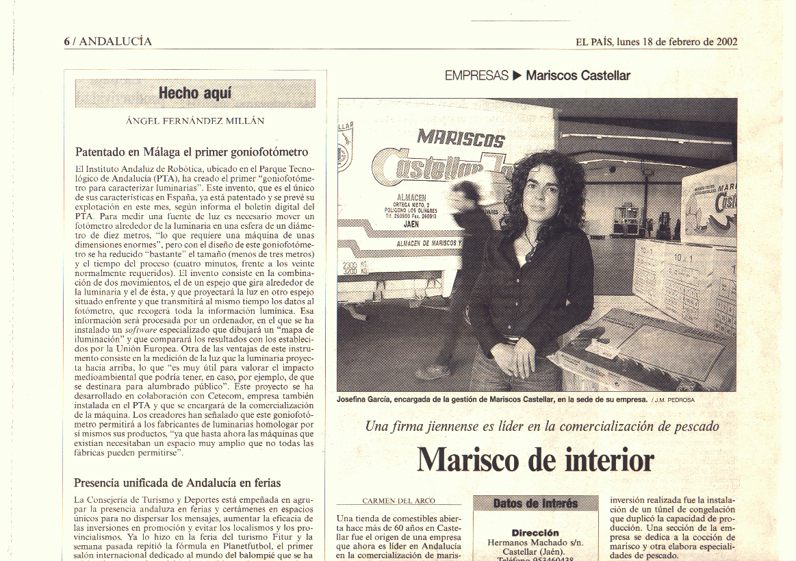 El País Edic. Andalucía (18-02-2002) A / Pulse Aquí para Visitar su Web