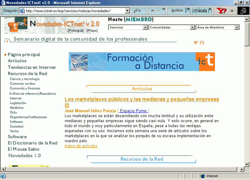 ICT net! (N 73. Marzo 2002. Edicin en Castellano) A / Pulse Aqu para Visitar su Web