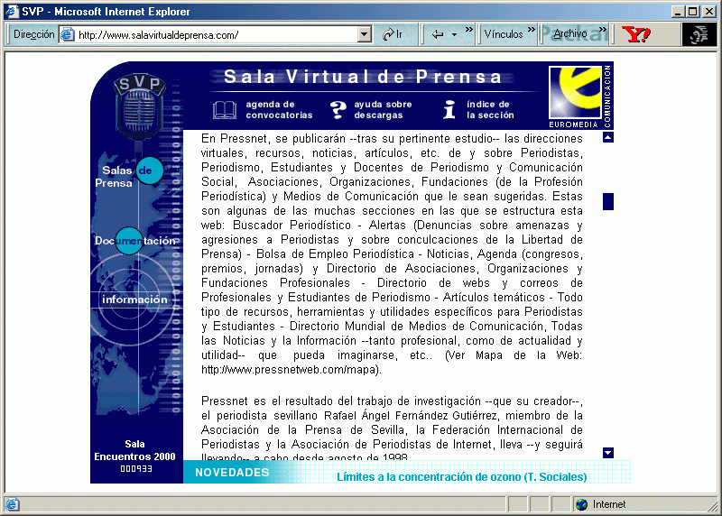 Sala Virtual de Prensa (21-01-2002) B / Pulse Aqu para Visitar su Web