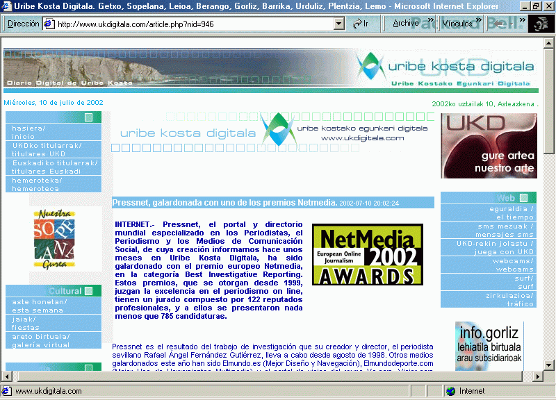  Uribe Kosta Digitala (A)  (10 de Julio de 2002) / Pulse Aquí para Visitar su Web