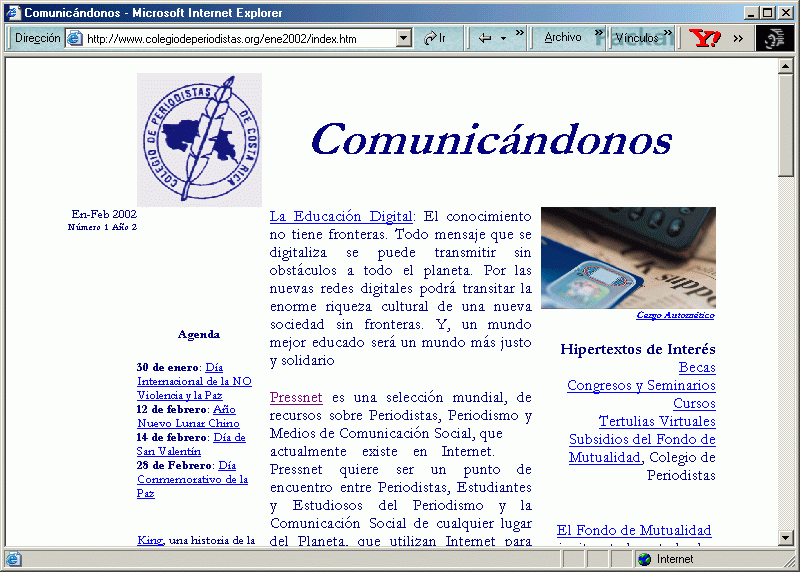 Comunicndonos (19-01-2002) A / Pulse Aqu para Visitar su Web