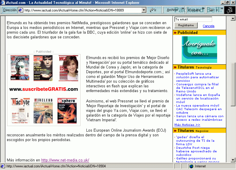 iActual (B)  (8 de Julio de 2002) / Pulse Aqu para Visitar su Web