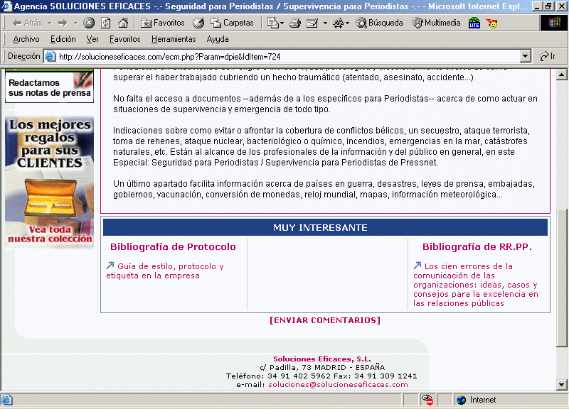 Agencia Soluciones Eficaces (B) (10-03-2003) / Pulse Aqu para Visitar su Web