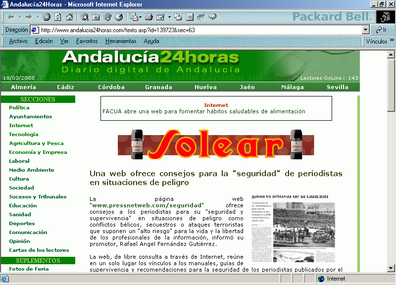 Andalucía 24 Horas (A) (17-03-2003) / Pulse Aquí para Visitar su Web