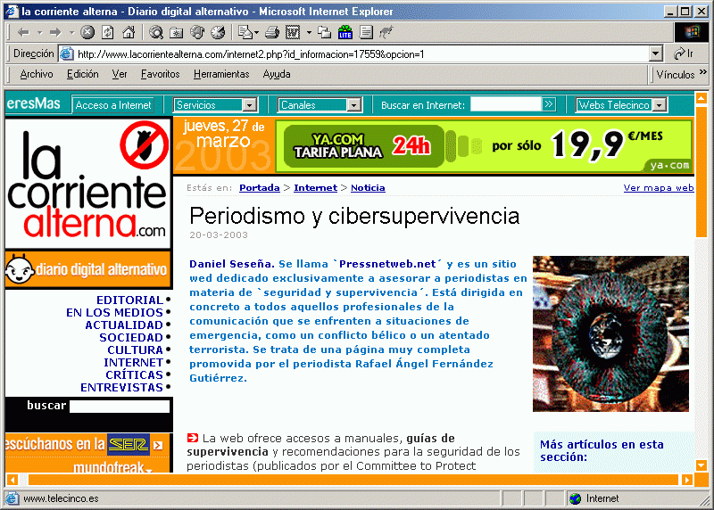 La Corriente Alterna (A) (20-03-2003) / Pulse Aquí para Visitar su Web