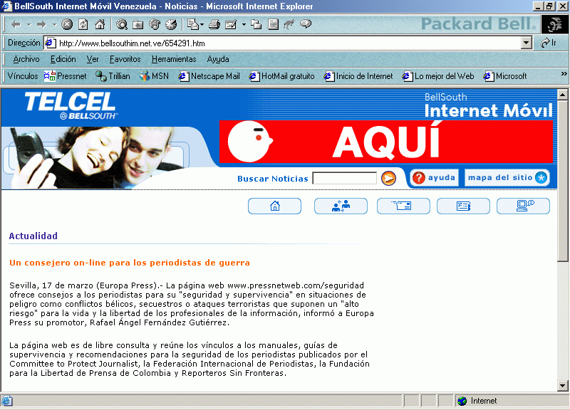 TELCEL (A) (17-03-2003) / Pulse Aqu para Visitar su Web