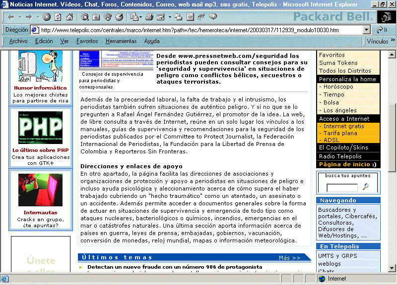 Telepolis (B) (17-03-2003) / Pulse Aqu para Visitar su Web
