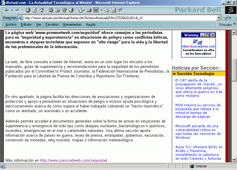 iActual (B) (18-03-2003) / Pulse Aqu para Visitar su Web
