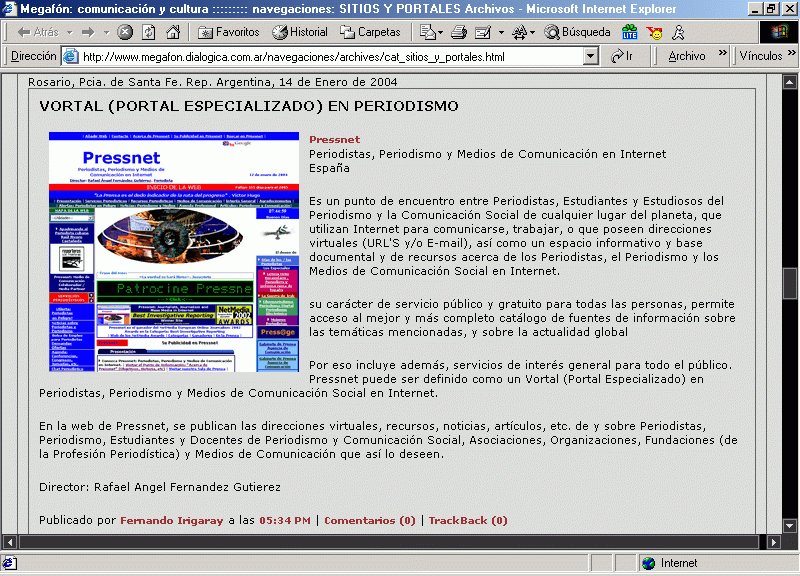 Megafn (15-01-2004) / Pulse Aqu para Visitar su Web