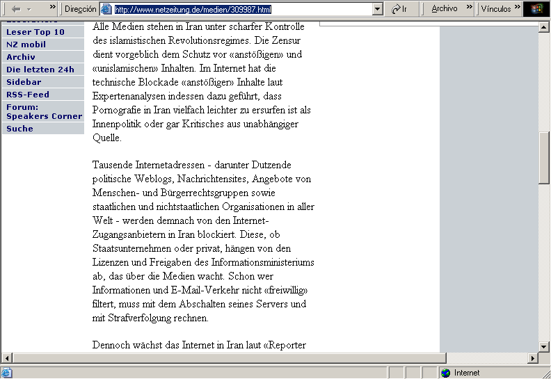 Netzeitung (20-10-2004) C / Pulse Aqu para Visitar su Web