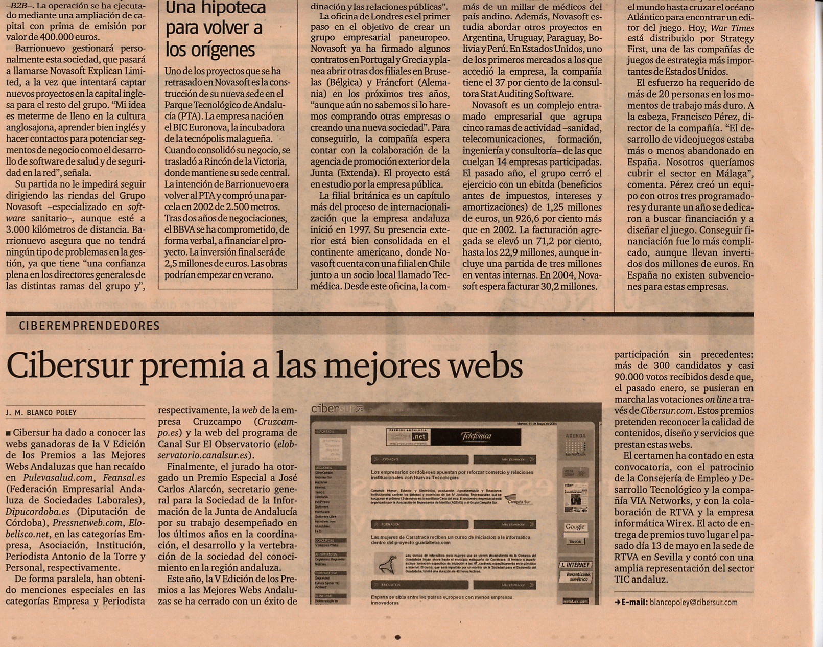 Diario de Sevilla / Suplemento Economa & Empleo (16-05-2004) (B) / Pulse Aqu para Visitar su Web