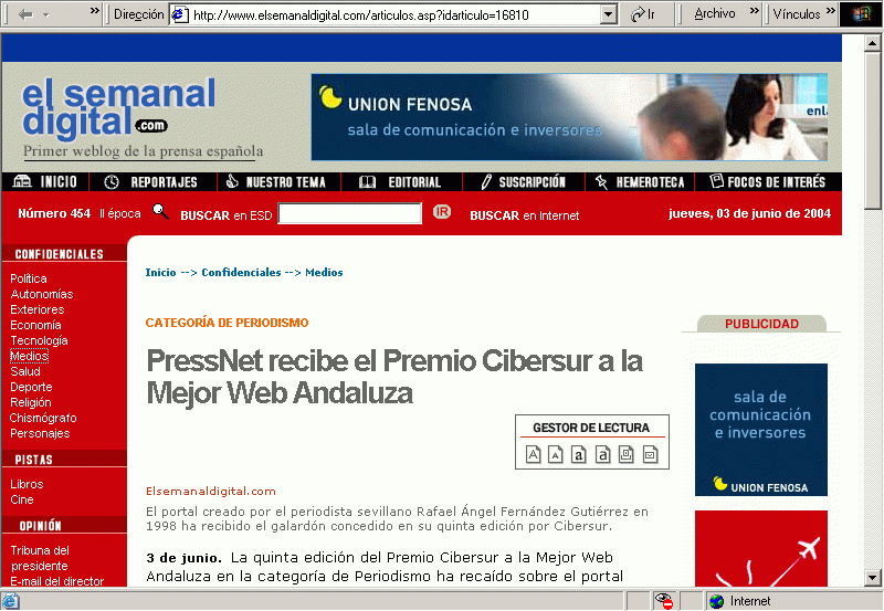 El Semanal Digital (03-06-2004) (A) / Pulse Aqu para Visitar su Web