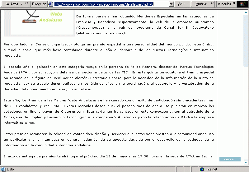 ETICOM (07-05-2004) Noticia (B) / Pulse Aqu para Visitar su Web