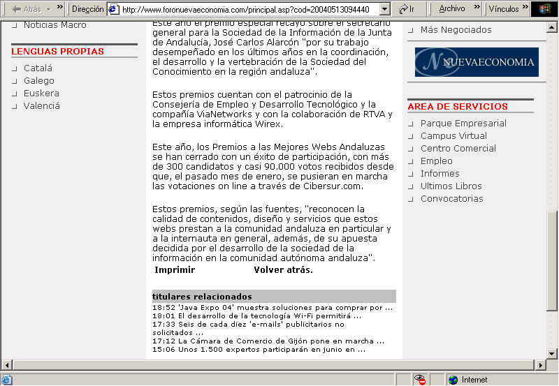 Foro Nueva Economa (13-05-2004) C / Pulse Aqu para Visitar su Web