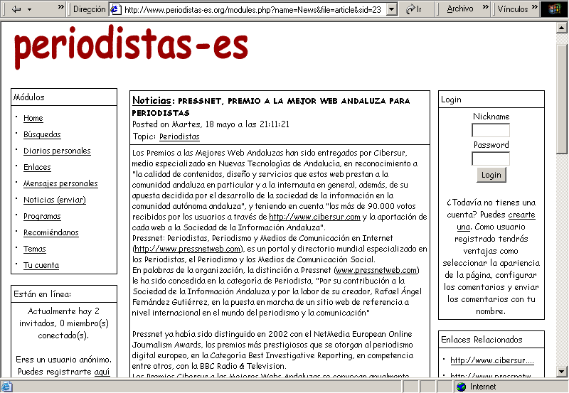 Periodistas - Es (18-05-2004) (A) / Pulse Aqu para Visitar su Web