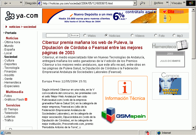 Ya (12-05-2004) A / Pulse Aqu para Visitar su Web