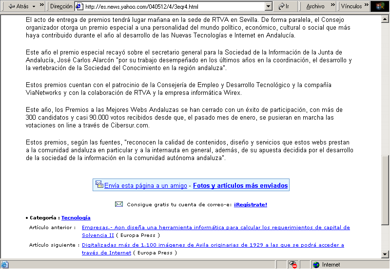 Yahoo (12-05-2004) C / Pulse Aqu para Visitar su Web