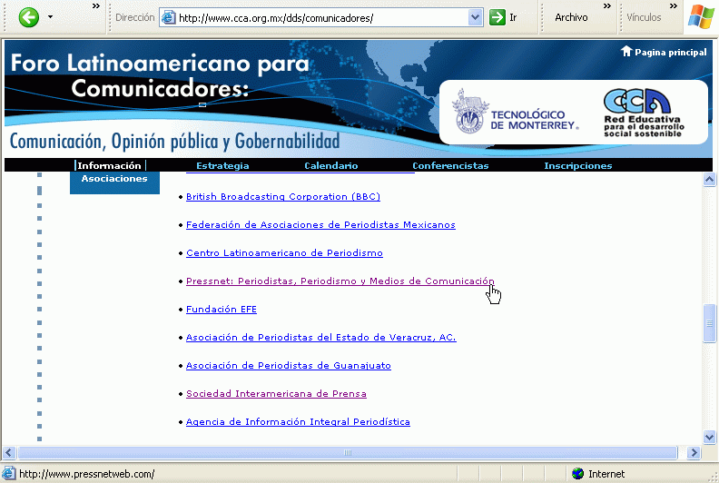 Foro Latinoamericano de Comunicadores (2005) / Pulse Aqu para Visitar su Web