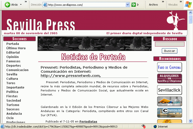 Sevilla Press (07-11-2005)  / Pulse Aqu para Visitar su Web