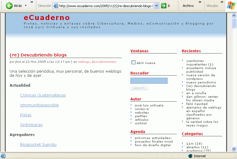 eCuaderno (22-11-2005) (A) / Pulse Aqu para Visitar su Web