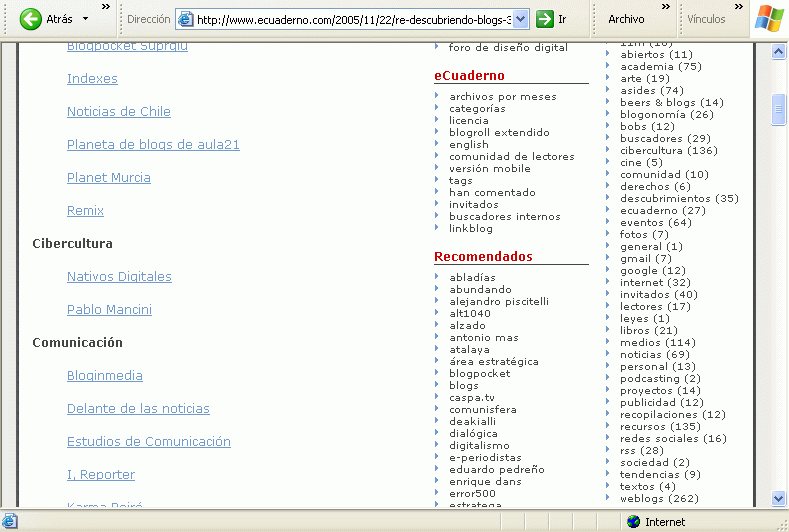 eCuaderno (22-11-2005) (B) / Pulse Aqu para Visitar su Web